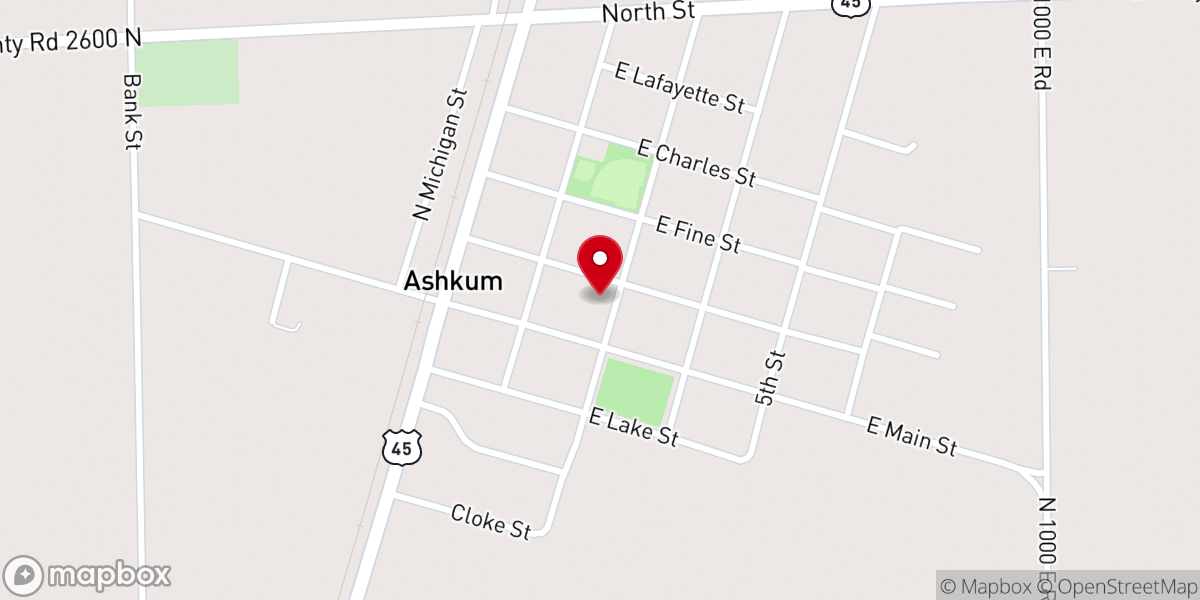 Map showing location of Zion Lutheran Church