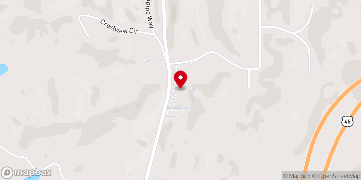 Map showing location of Evangel Temple Church