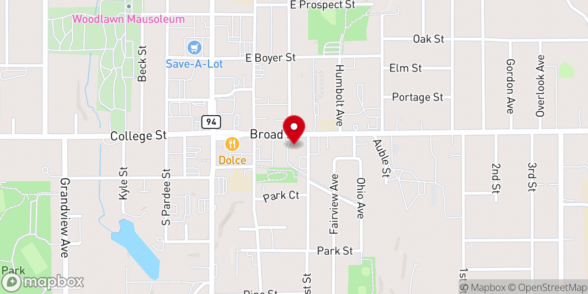 Map showing location of Wadsworth Christian Preschool