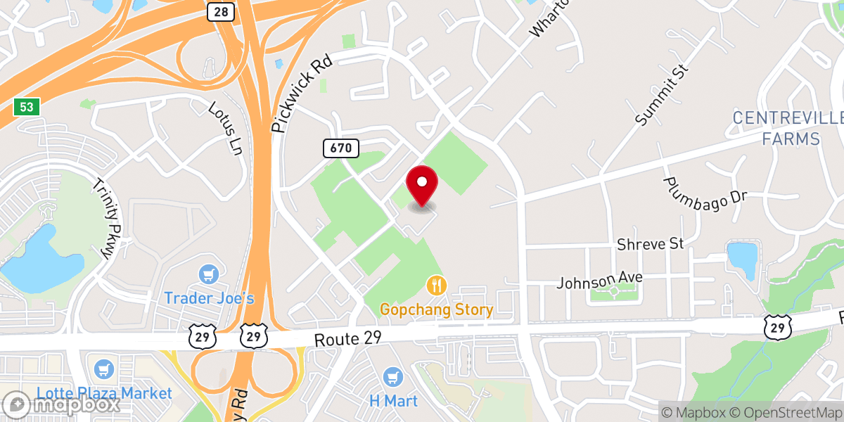 Map showing location of Grace and Glory Korean Community Church