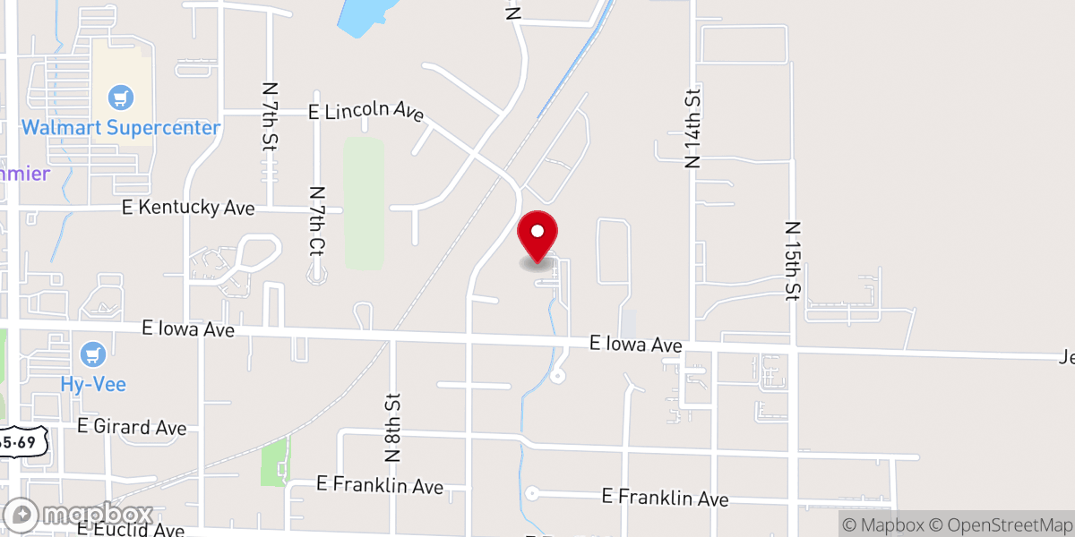 Map showing location of Indianola Church of Christ