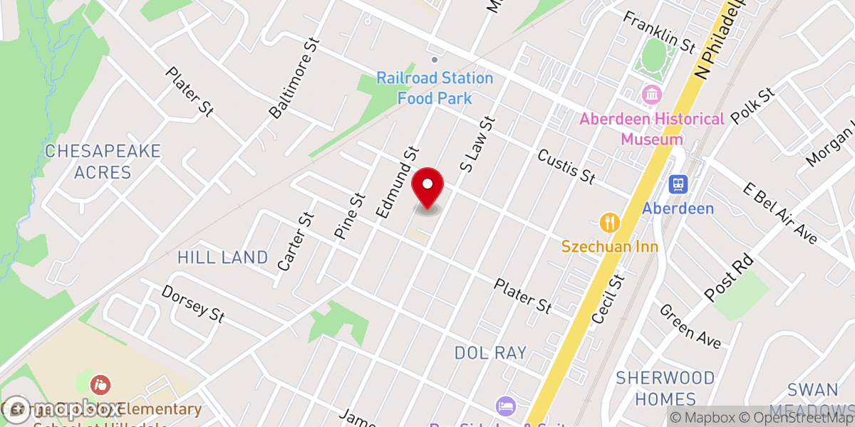 Map showing location of St. Joan of Arc Catholic Church