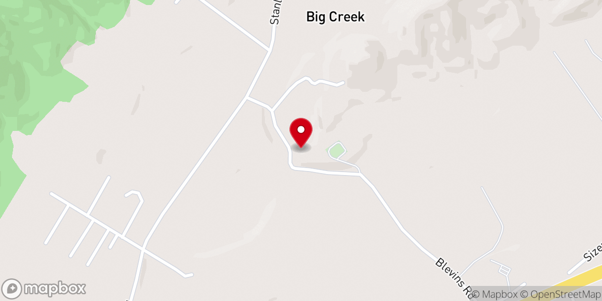Map showing location of Kincaid Church