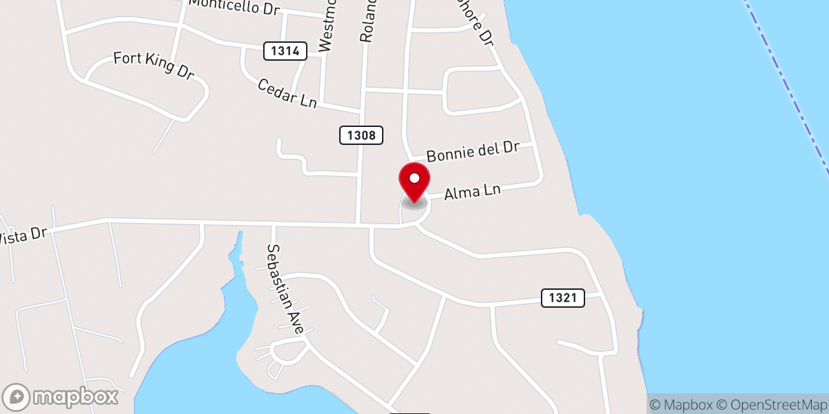 Map showing location of Monroe Bay Christian Academy