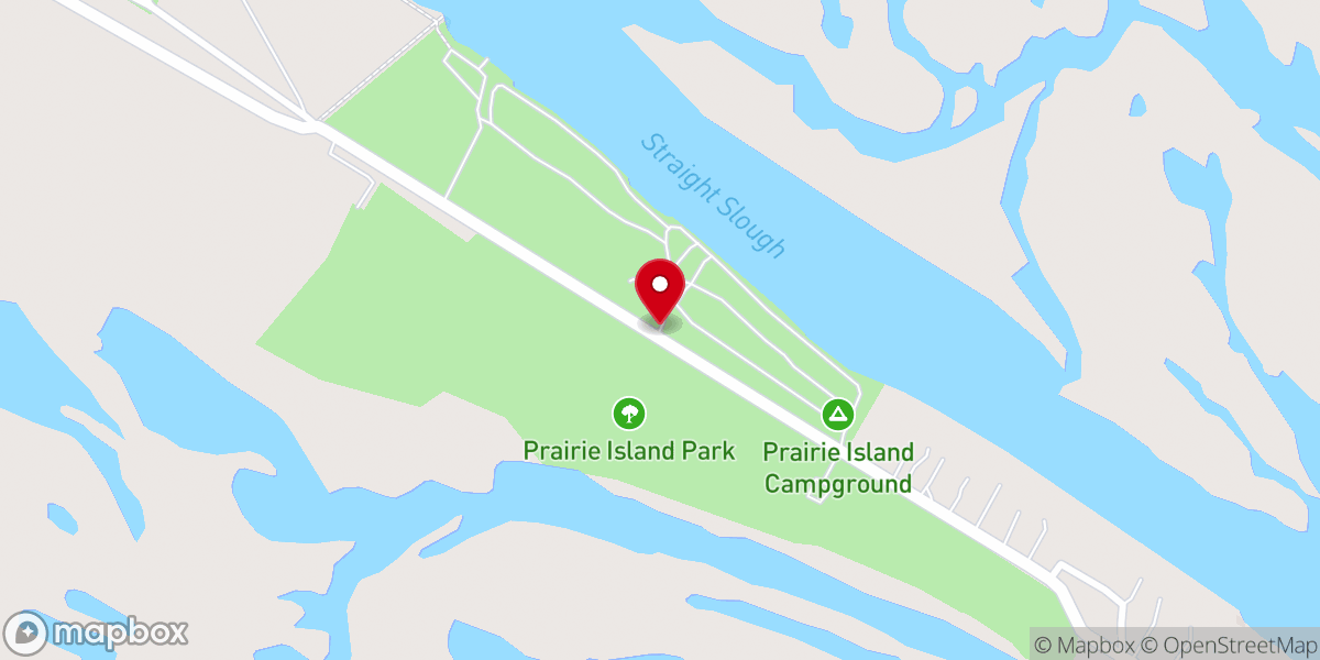 Map showing location of Prairie Island Campground