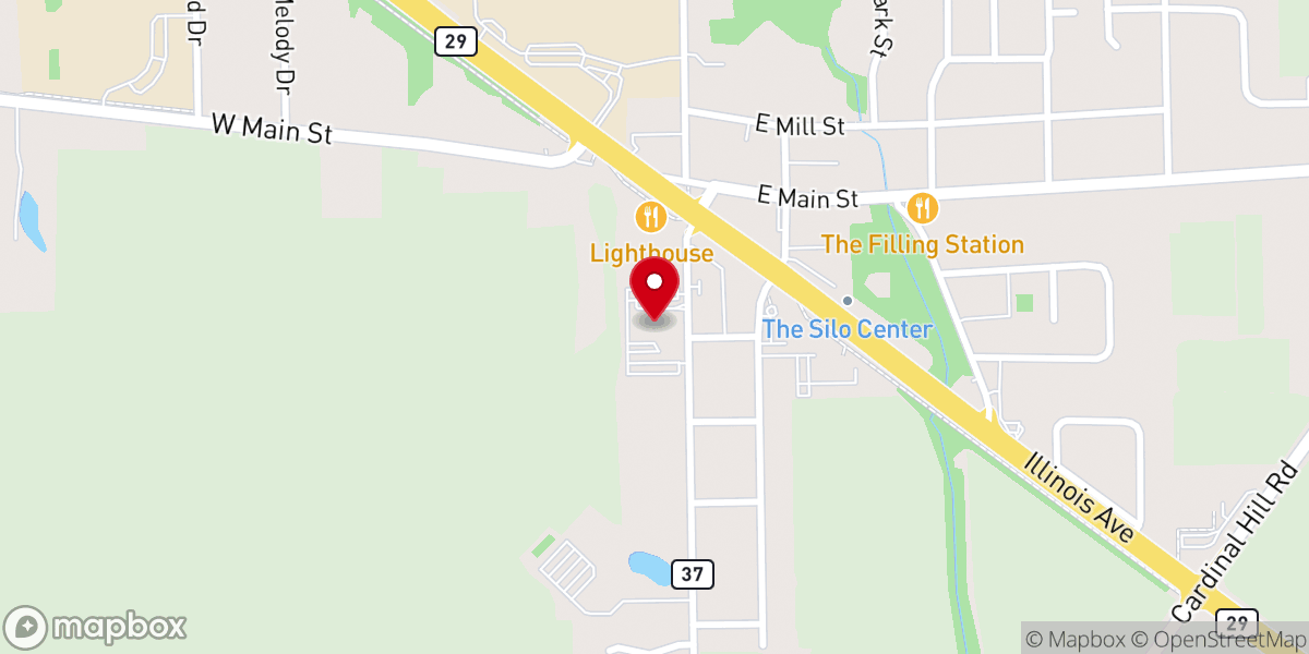 Map showing location of Rochester Christian Church