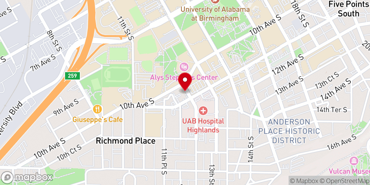 Map showing location of St Andrew's Episcopal Church
