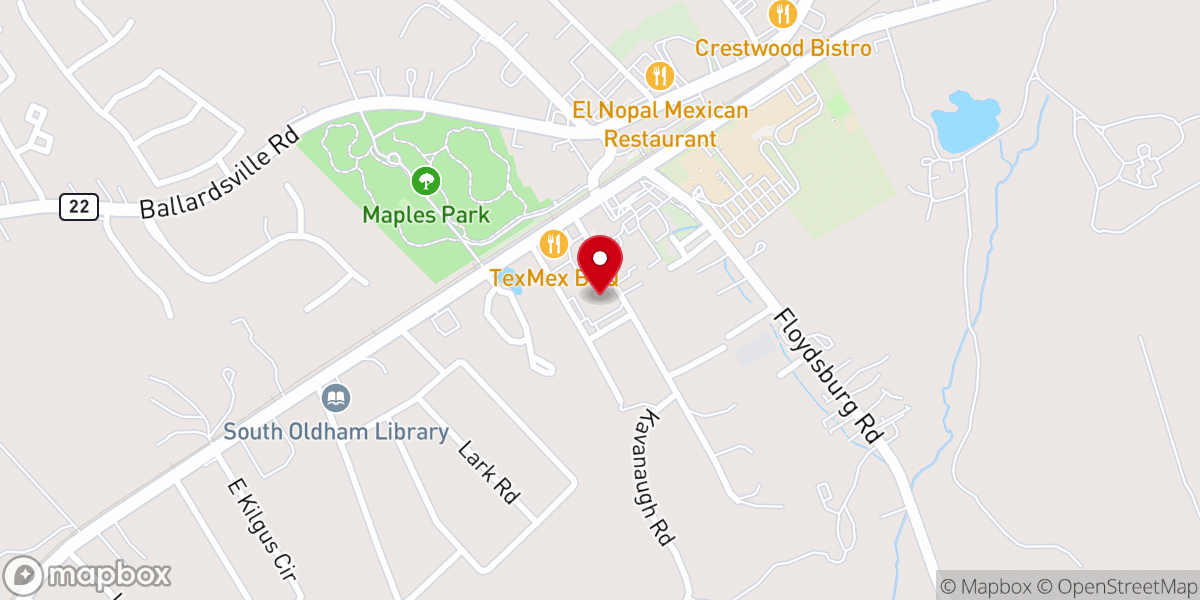 Map showing location of Crestwood United Methodist Church
