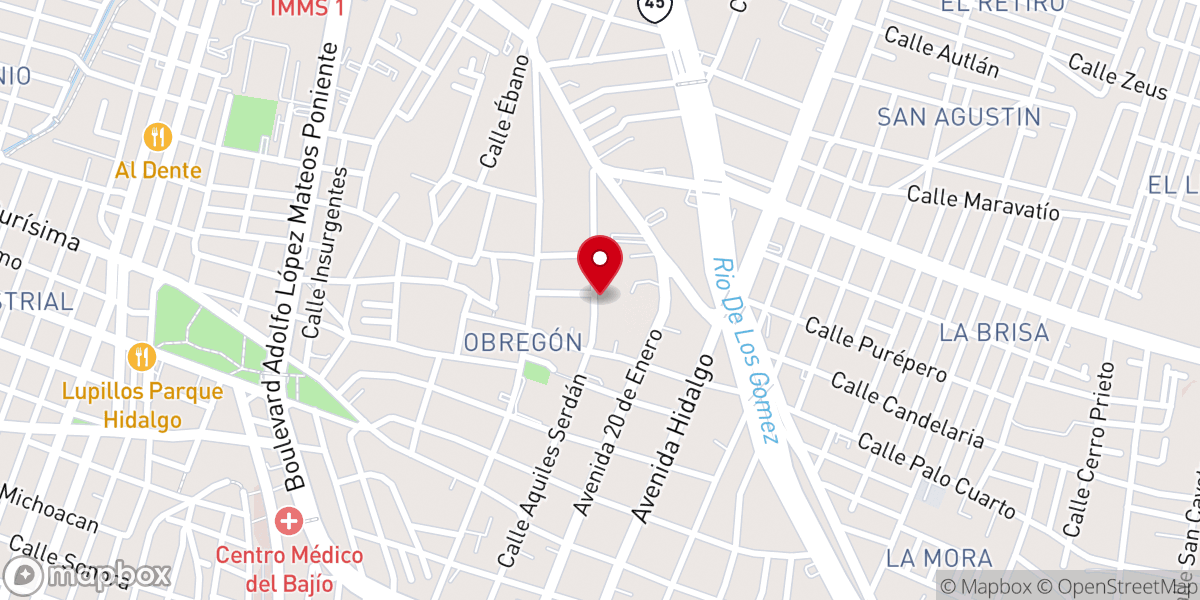 Map showing location of San Nicolás de Tolentino