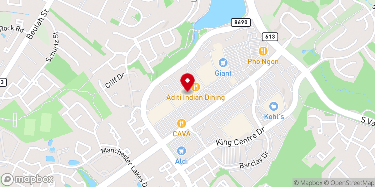 Map showing location of HomeGoods