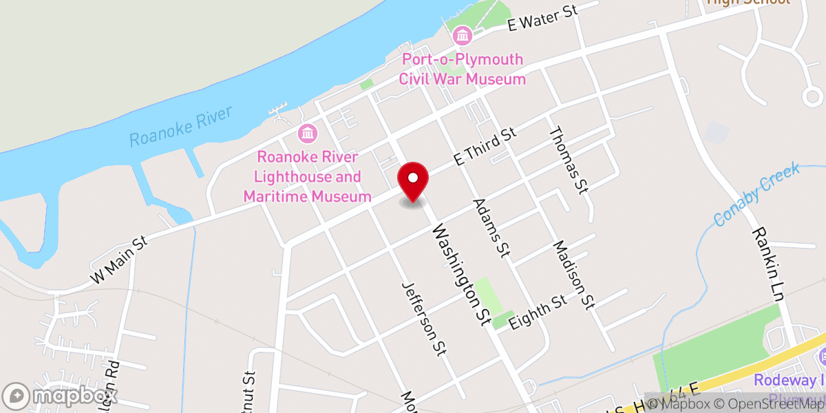 Map showing location of First Baptist Church