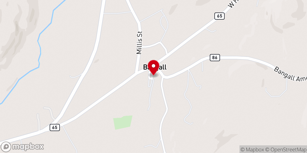 Map showing location of Bangall