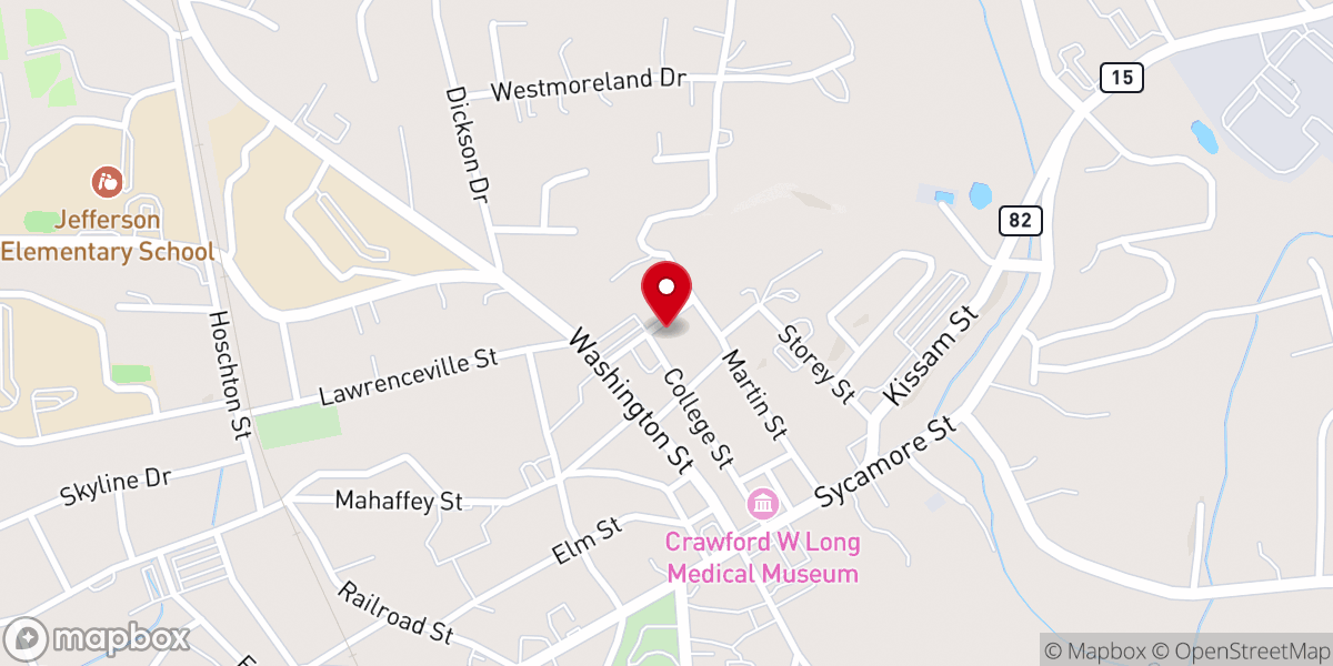 Map showing location of First Baptist Church of Jefferson - Food Distribution Center