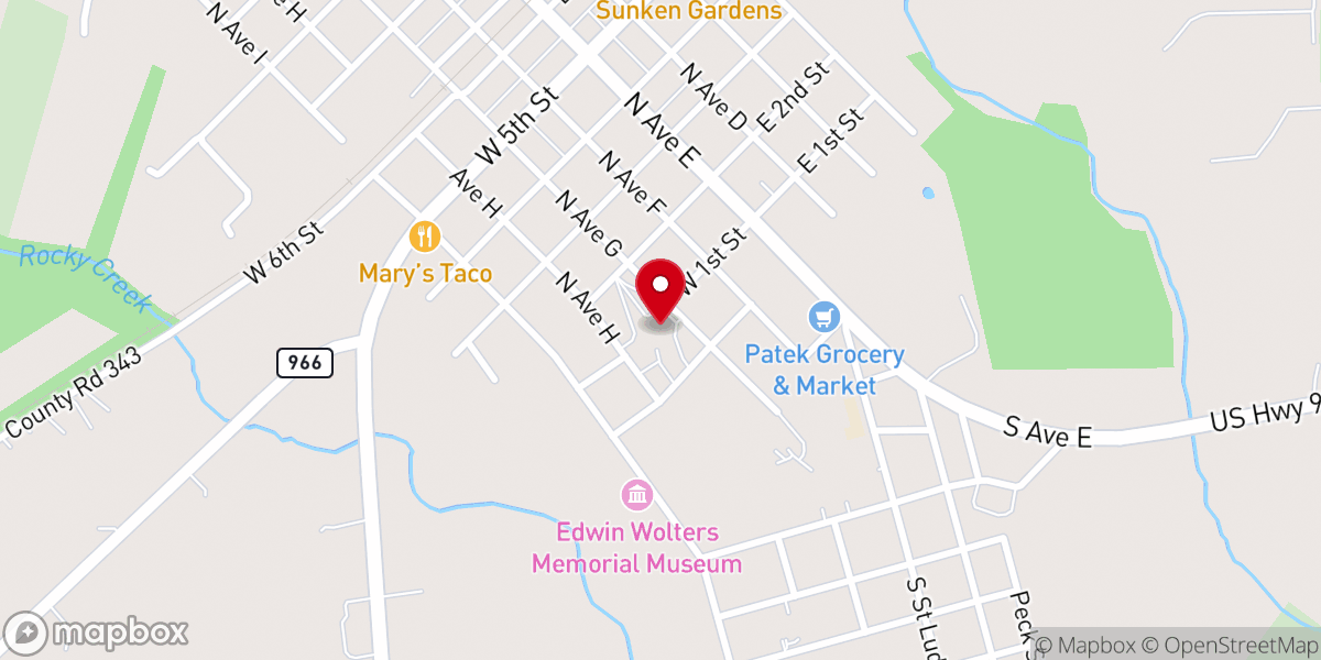 Map showing location of KC Hall Shiner