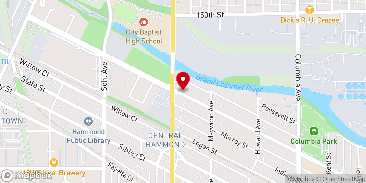 Map showing location of Bethel Church of God in Christ