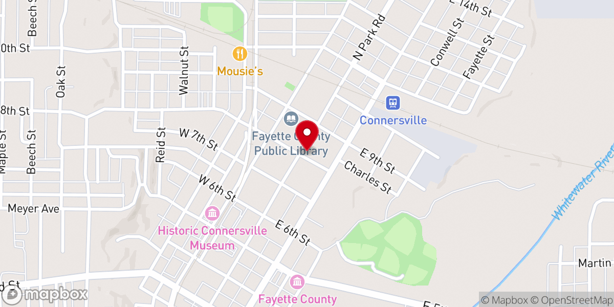 Map showing location of Central Christian Church