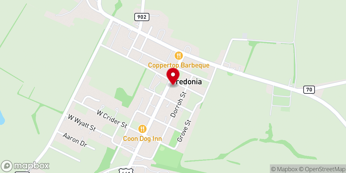 Map showing location of Fredonia Cumberland Presbyterian