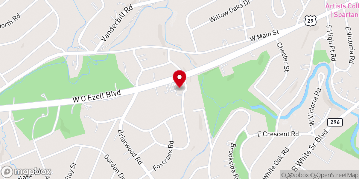 Map showing location of Covenant Presbyterian Church