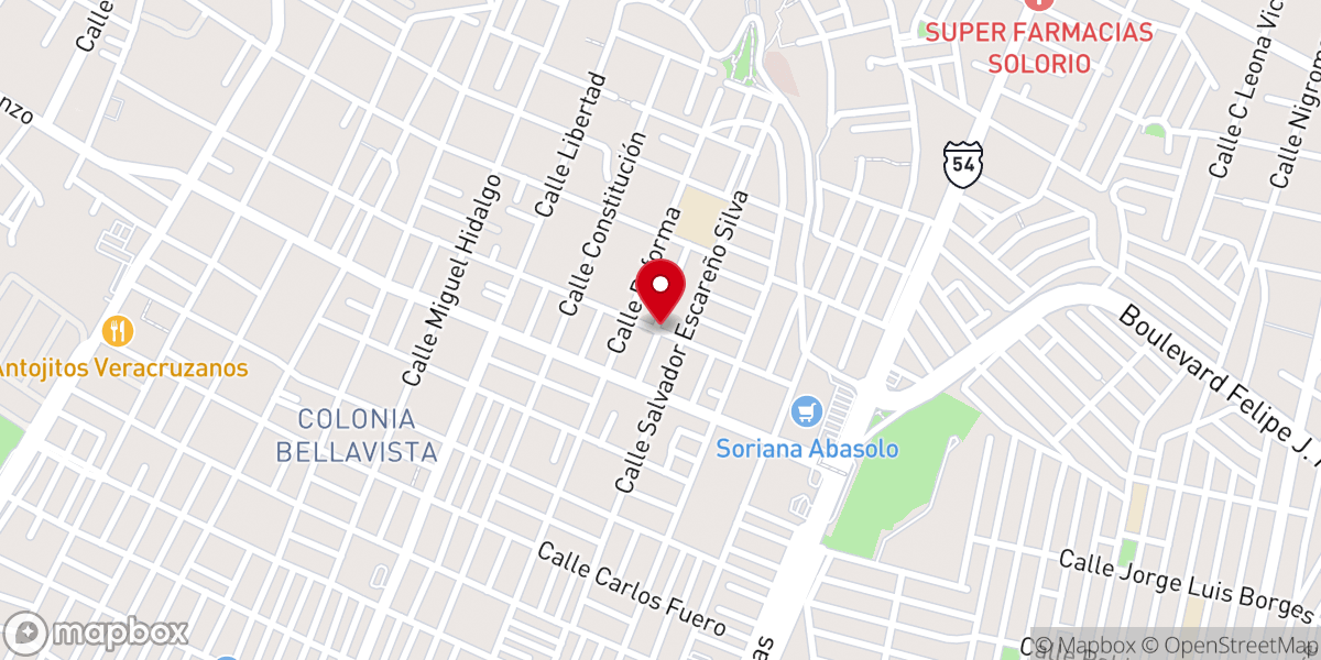 Map showing location of Templo Evangélico Monte Horeb MIEPI