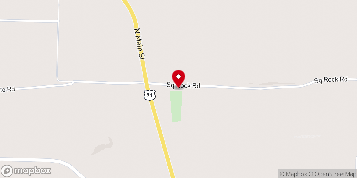 Map showing location of Square Rock Methodist Church