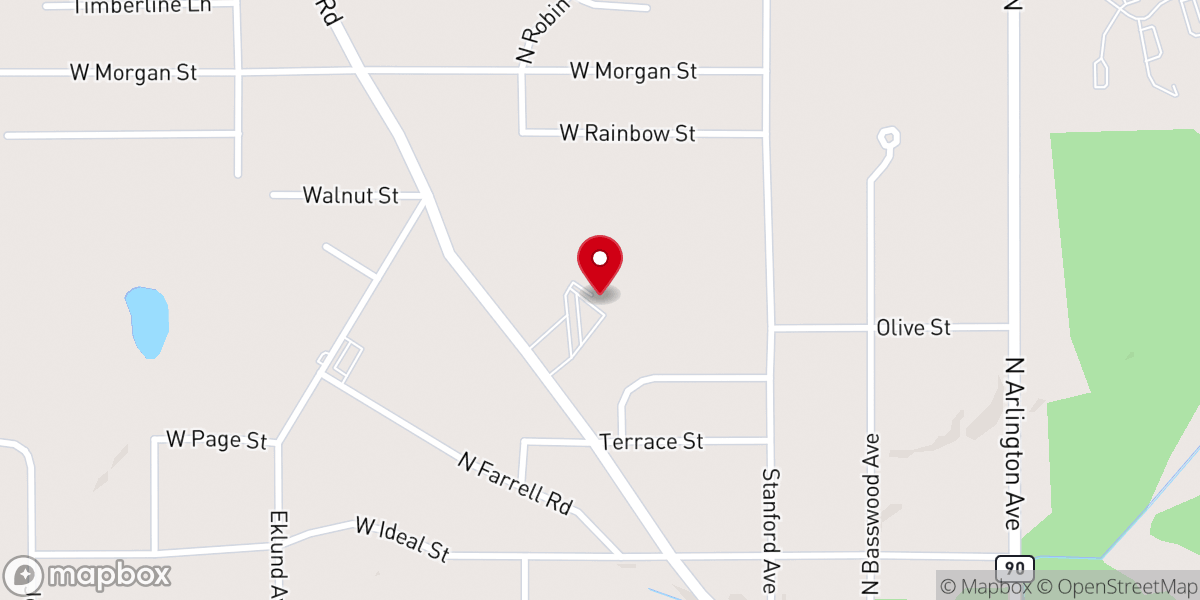 Map showing location of Mount of Olives Baptist Church