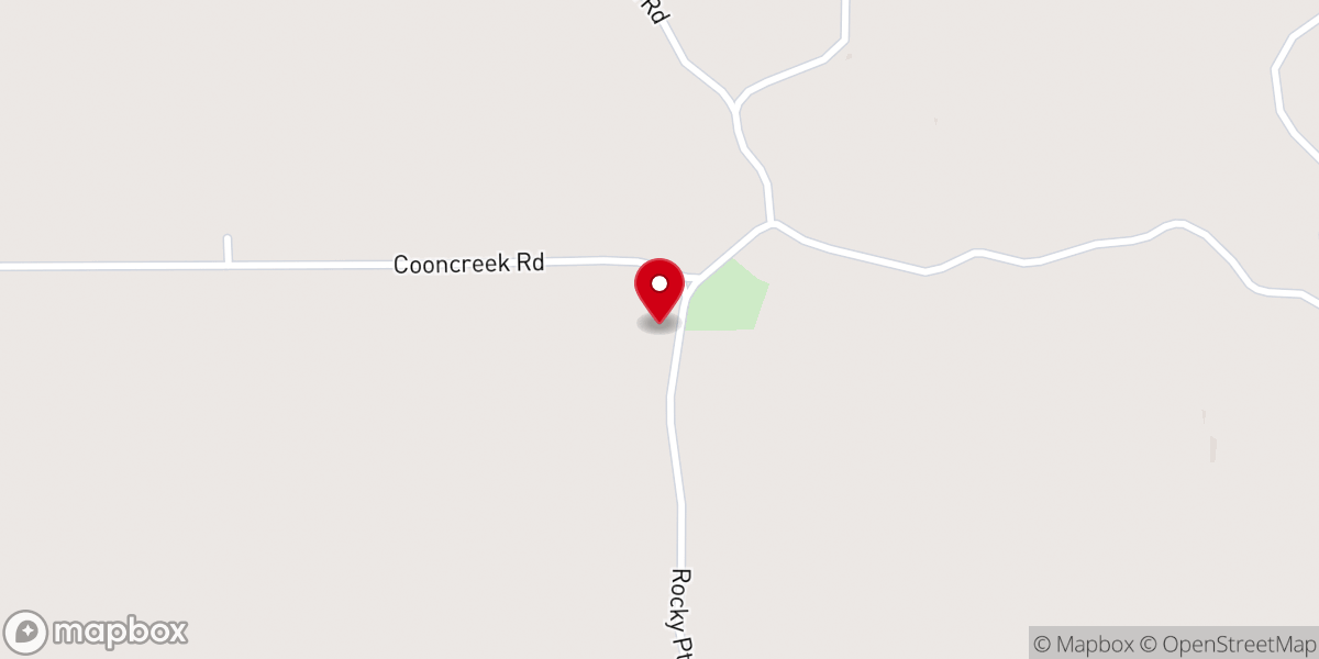 Map showing location of Rocky Point Baptist Church