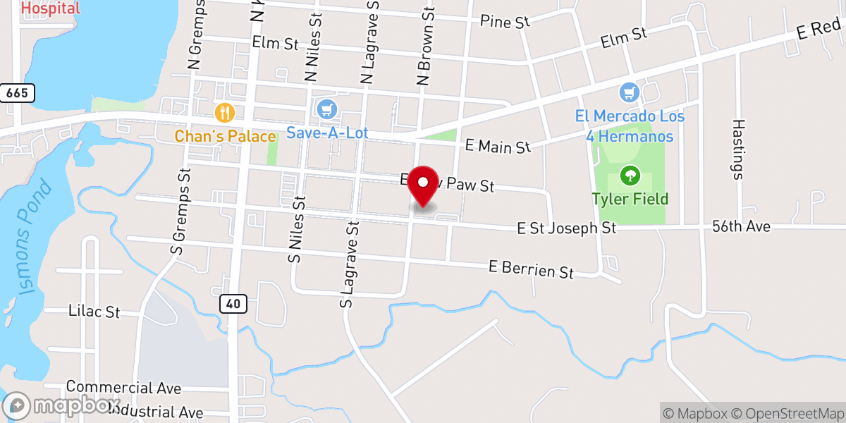 Map showing location of St Mary's Catholic Church