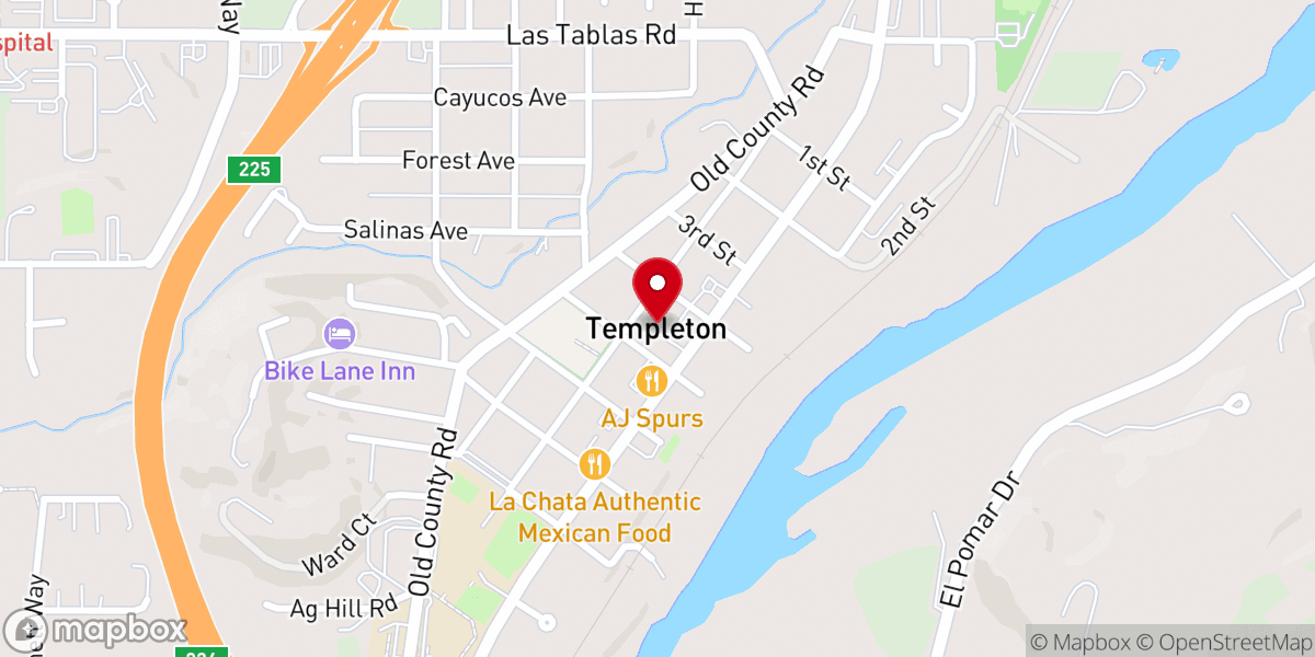 Map showing location of Templeton Hills Hispanic SDA