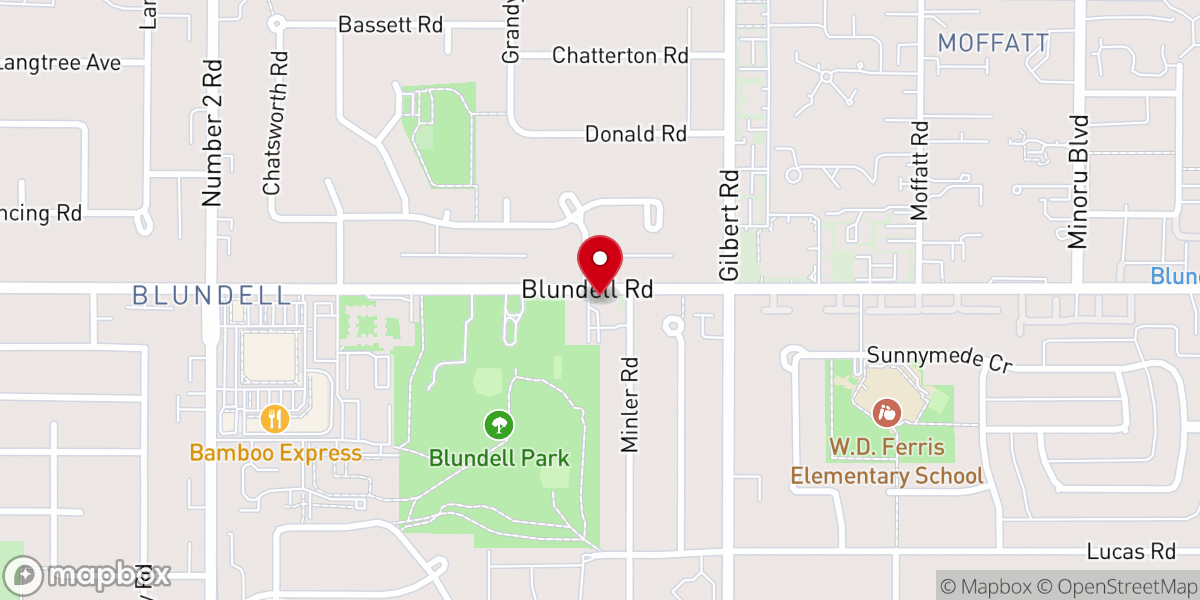 Map showing location of Richmond Baptist Church