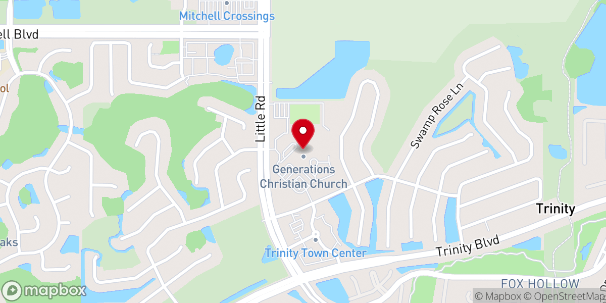 Map showing location of Generations Christian Church