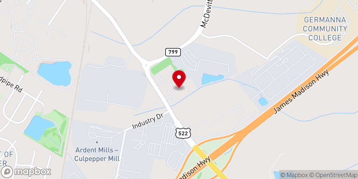 Map showing location of Open Door Baptist Church