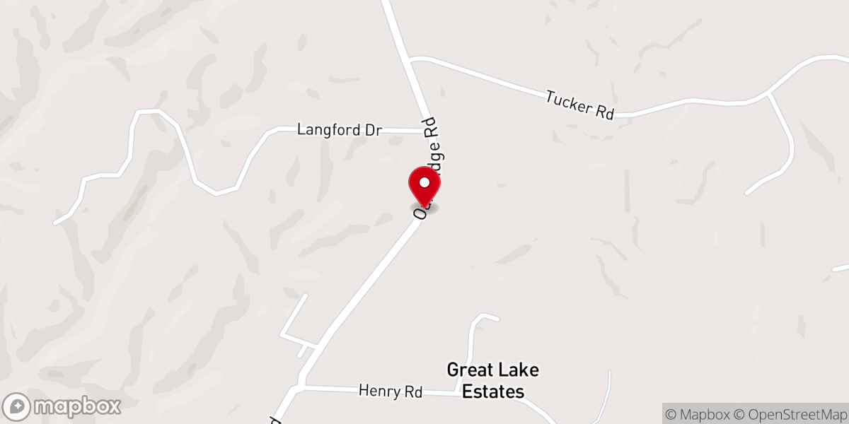 Map showing location of Oakland Baptist Church