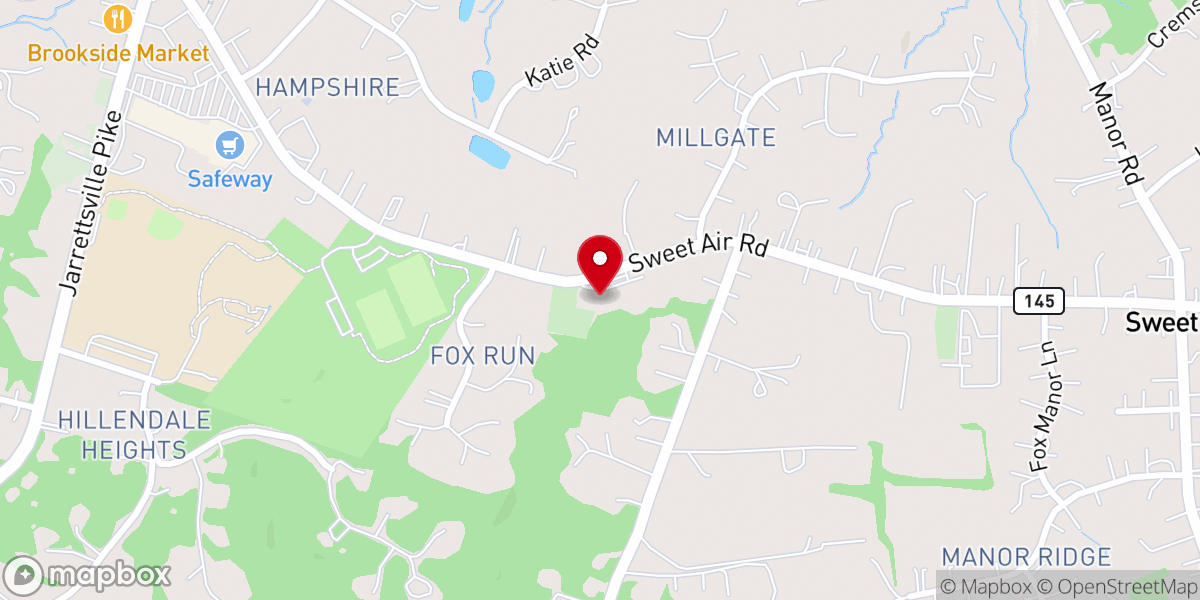 Map showing location of Chestnut Grove Presbyterian Church