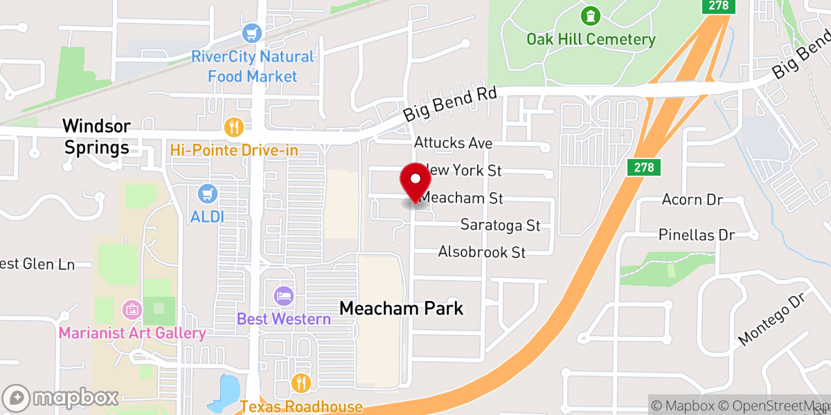 Map showing location of First Baptist Church of Meacham Park