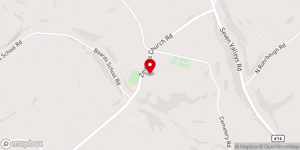 Map showing location of Zeigler Church