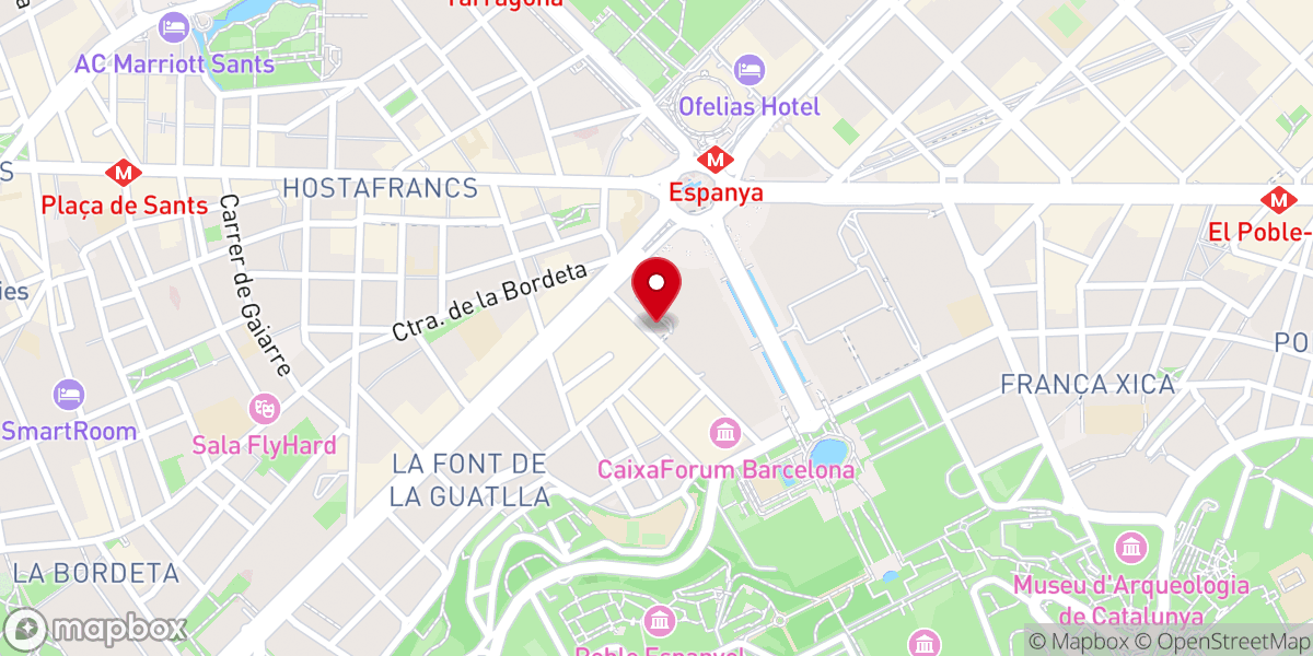 Map showing location of Los Pentecostales de Barcelona