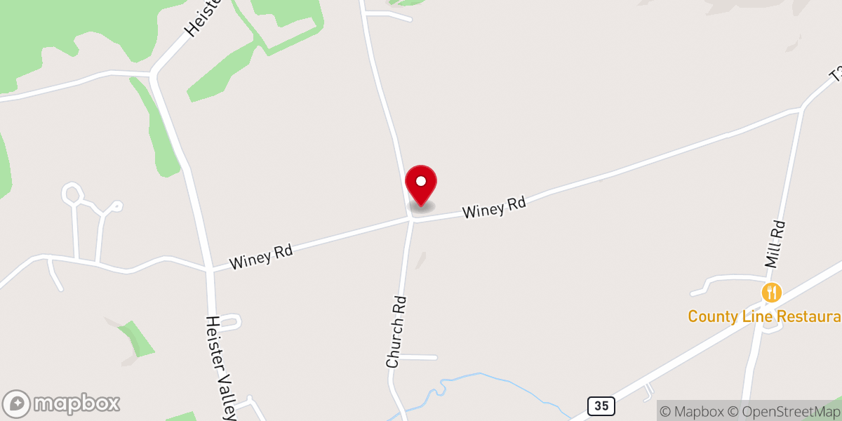 Map showing location of Crossroads Mennonite Church