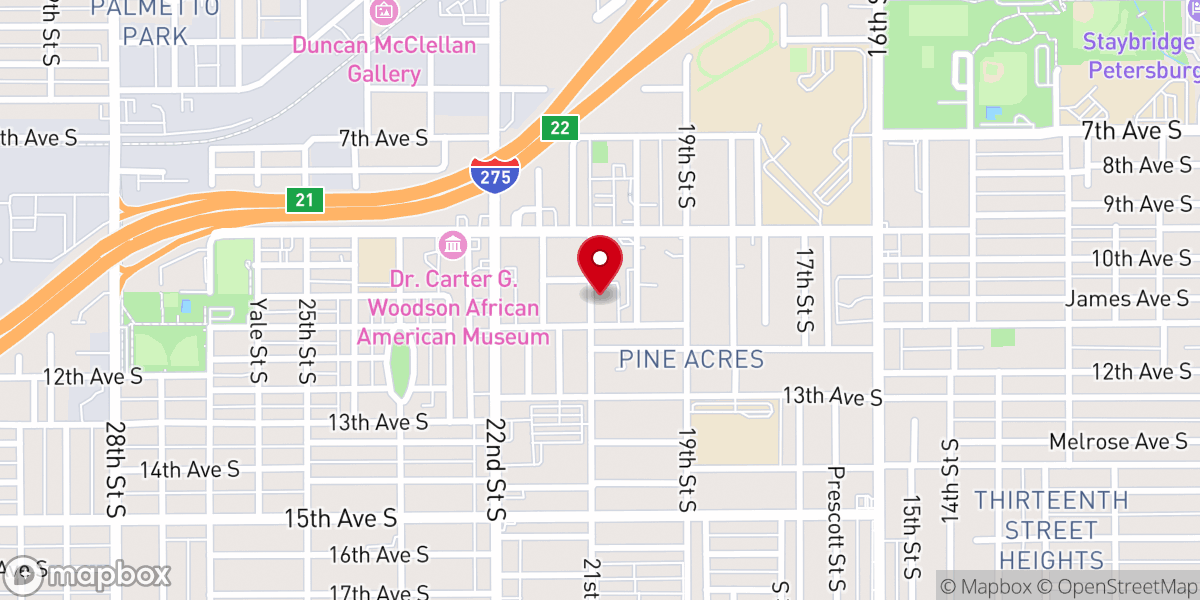 Map showing location of Mount Zion Progressive Missionary Baptist Church