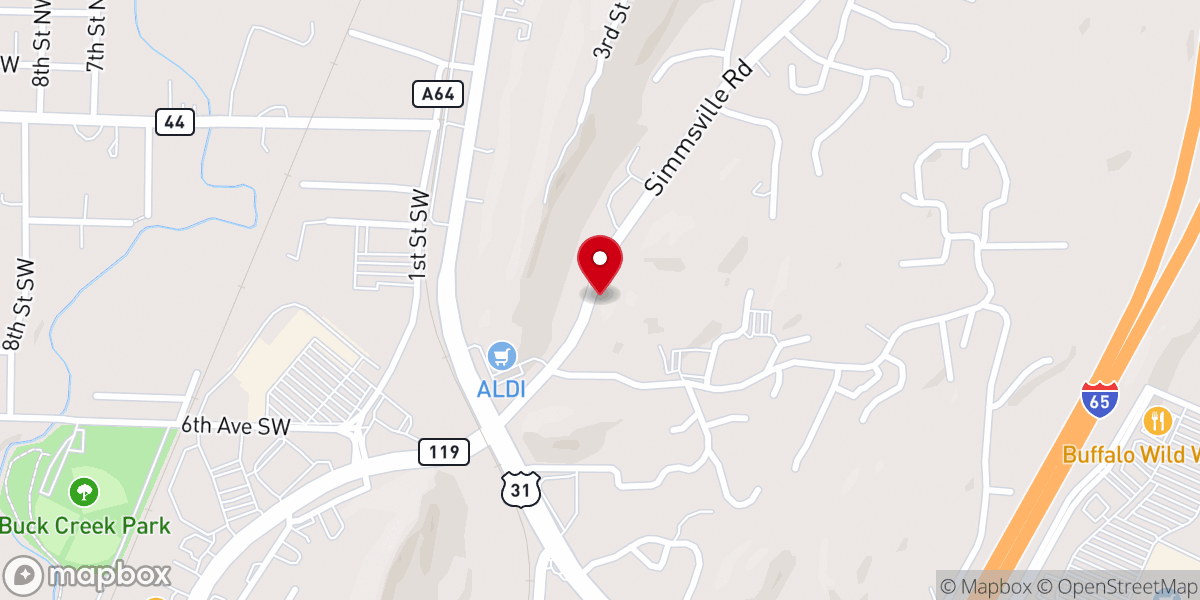 Map showing location of Mt Olive Missionary Baptist Church