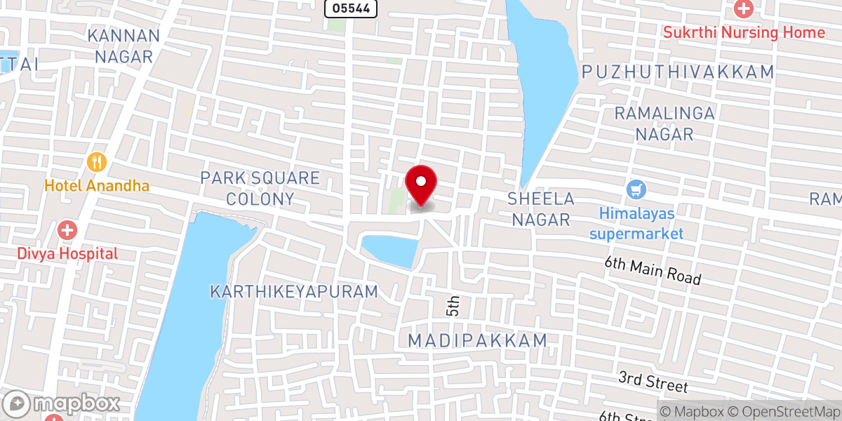 Map showing location of The Pentecostal Mission - Madipakkam