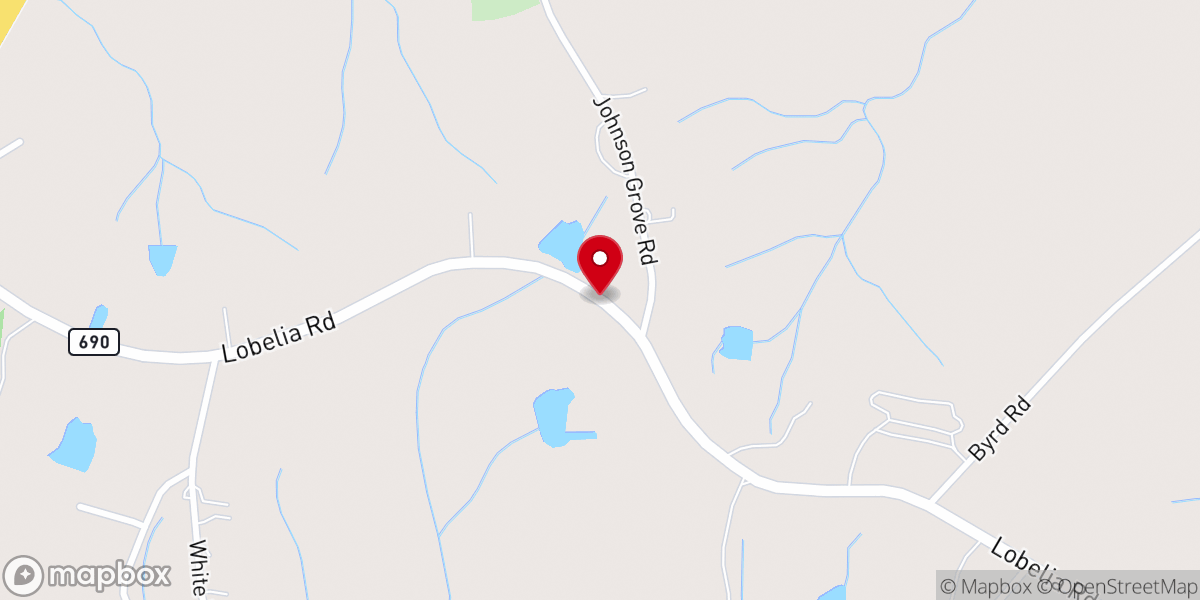 Map showing location of New Home Baptist Church