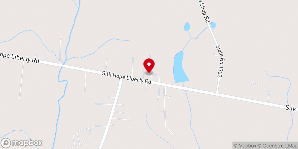 Map showing location of Hickory Grove United Methodist Church