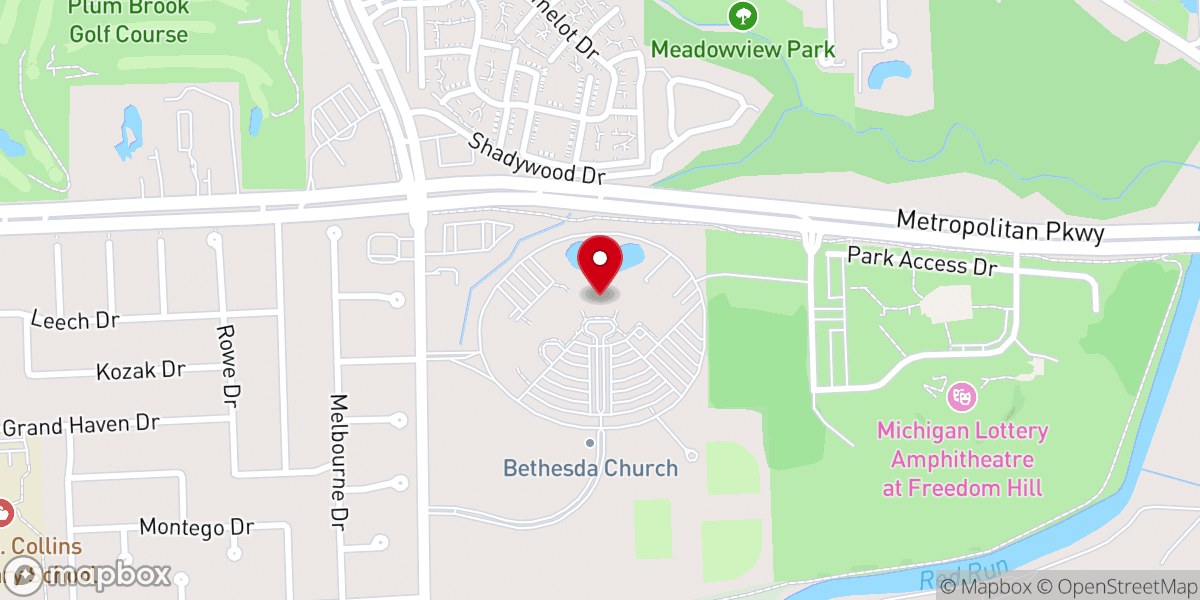 Map showing location of Bethesda Christian Church