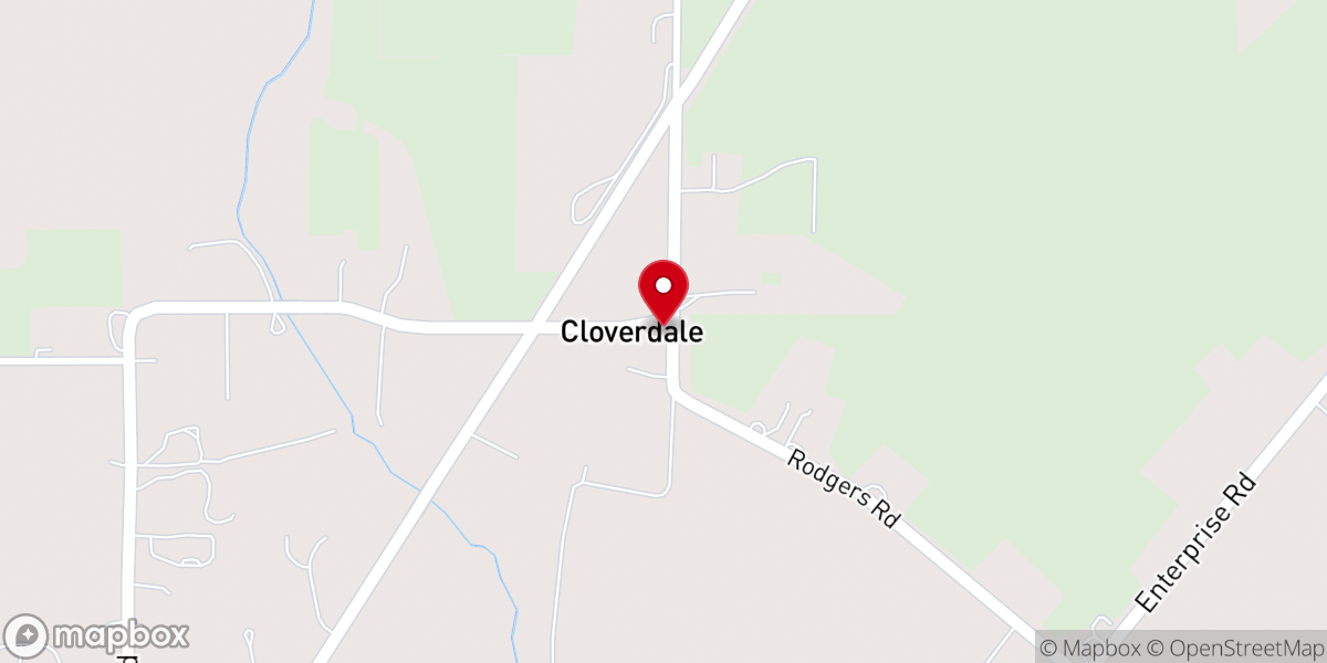 Map showing location of Cloverdale Chapel and Meeting House