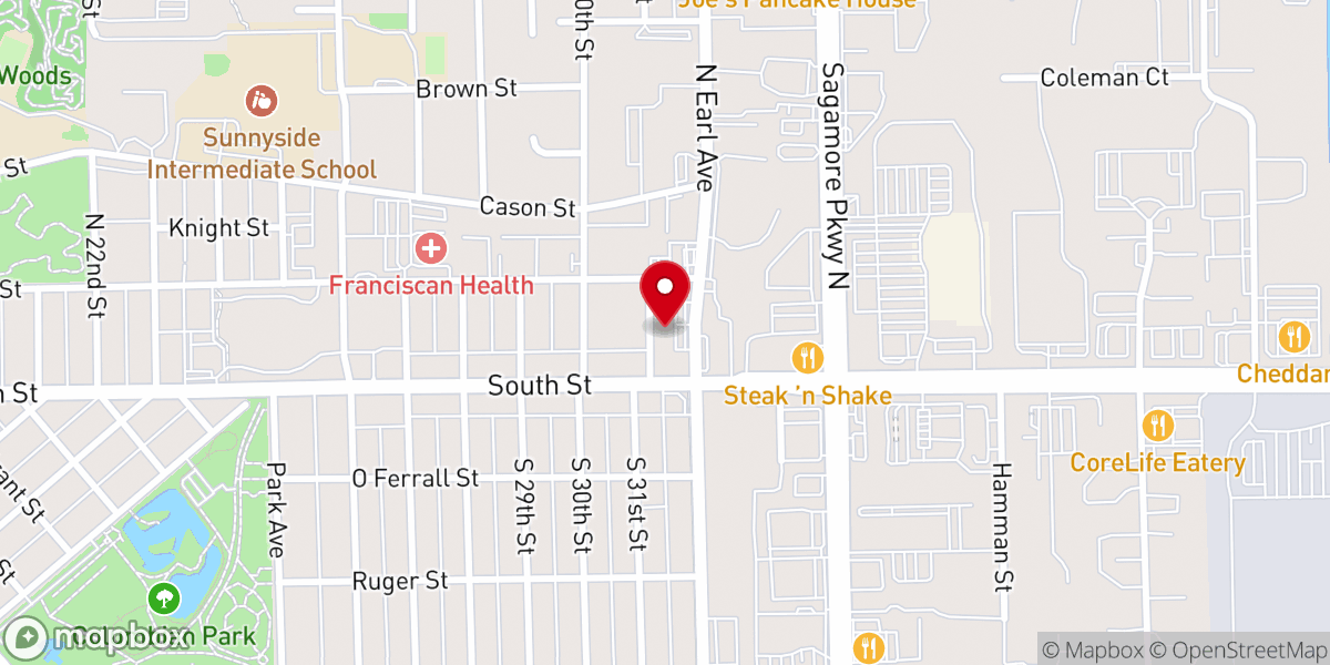 Map showing location of Promise Land Ministries Lafayette IN