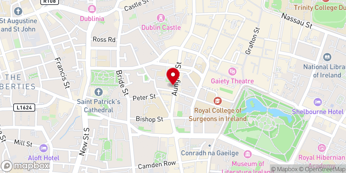 Map showing location of Whitefriar Street Church