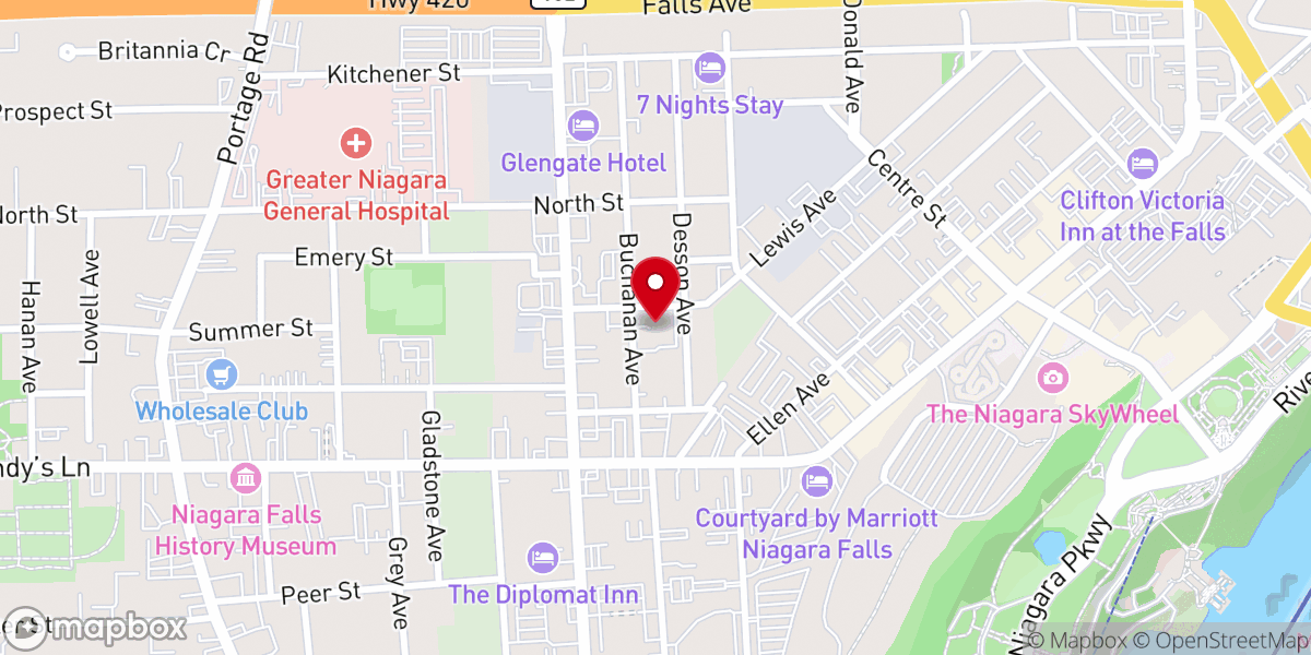 Map showing location of St. Ann Church