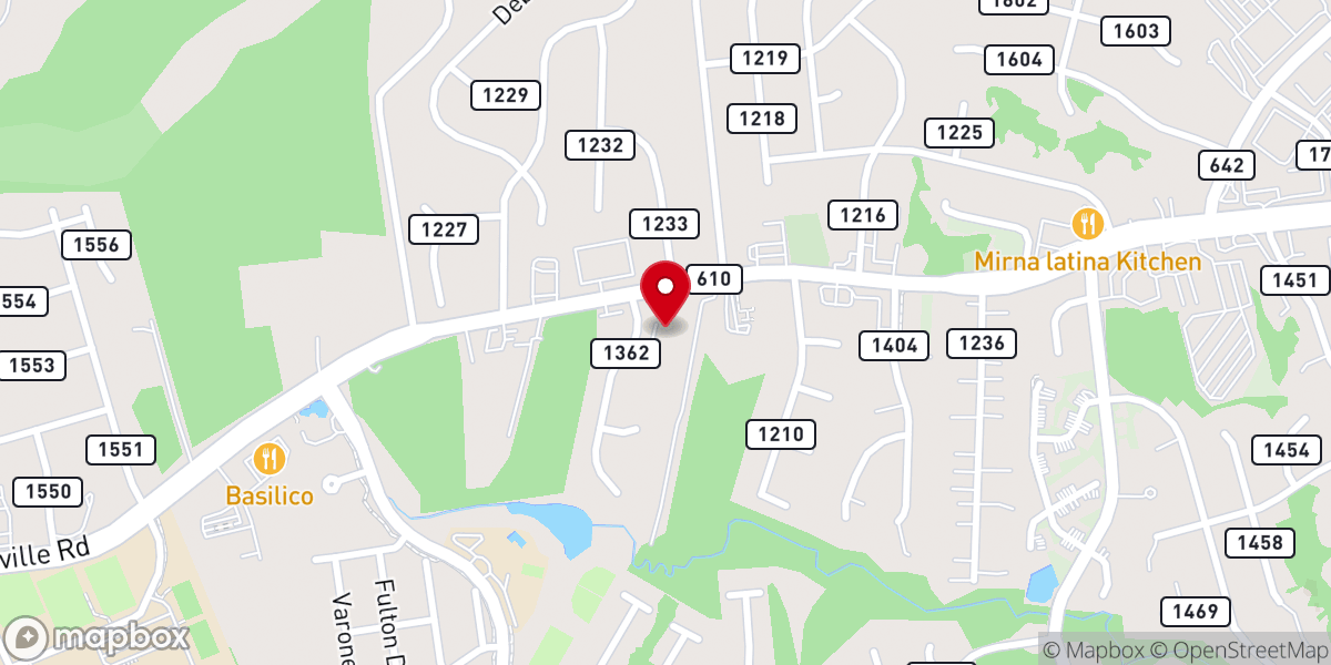 Map showing location of North Stafford Baptist Church