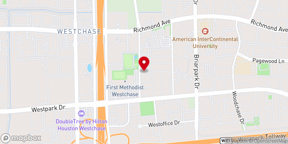 Map showing location of First Methodist Church - Westchase
