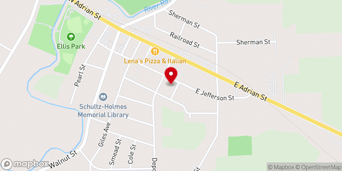 Map showing location of Blissfield Area Food Pantry